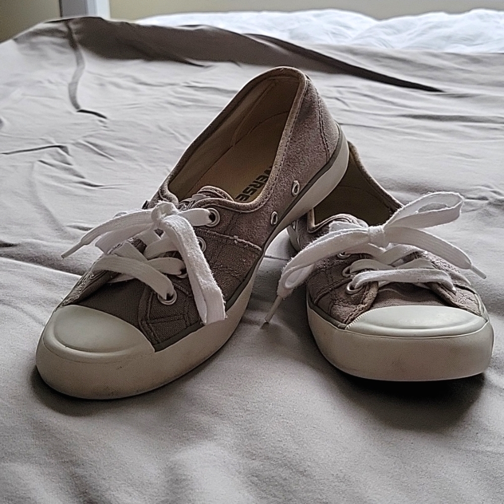 Converse Lady All Star Size 6 Distressed Gray w/White Laces.